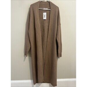 NEW Discount Divas Luxe Longline Cardigan Sweater Brown Large